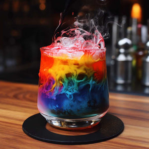 Crazy cocktail with rainbow colors
