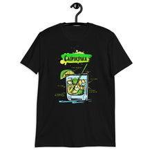 Load image into Gallery viewer, Black caipirinha t-shirt for women hanging on a hanger