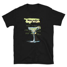 Load image into Gallery viewer, Black t-shirt for men with Margarita sketched on it