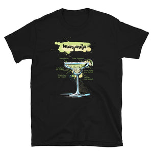Black t-shirt for women with Margarita sketched on it