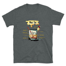 Load image into Gallery viewer, Dark heather t-shirt for men with Mai Tai sketched on it