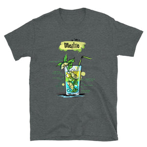 Dark heather t-shirt for men with Mojito sketched on it