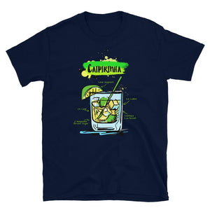 Navy blue caipirinha wrinkled t-shirt for men