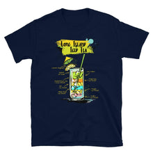 Load image into Gallery viewer, Navy blue t-shirt for men with the long island iced tea sketched on it