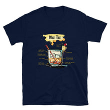 Load image into Gallery viewer, Navy blue t-shirt for men with Mai Tai sketched on it