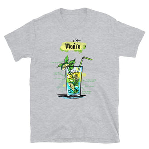 Sport grey t-shirt for men with Mojito sketched on it