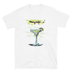 White t-shirt for men with Margarita sketched on it