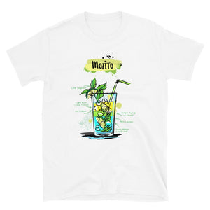 White t-shirt for men with Mojito sketched on it