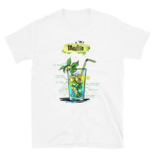 Load image into Gallery viewer, White t-shirt for women with Mojito sketched on it